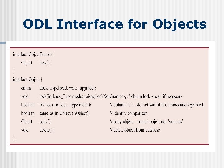 ODL Interface for Objects 