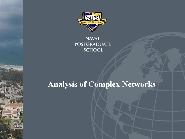 Analysis of Complex Networks 