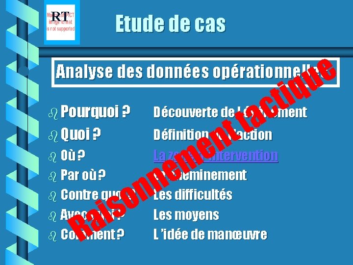 RT Etude de cas e u Analyse des données opérationnelles b b b b