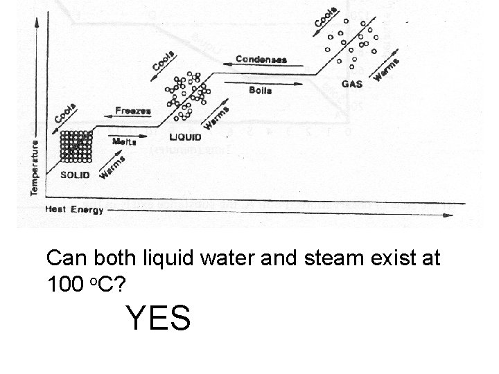 Can both liquid water and steam exist at 100 o. C? YES 