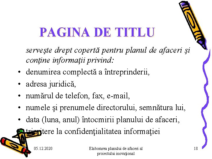 PAGINA DE TITLU serveşte drept copertă pentru planul de afaceri şi • • PAGINA DE TITLU serveşte drept copertă pentru planul de afaceri şi • •