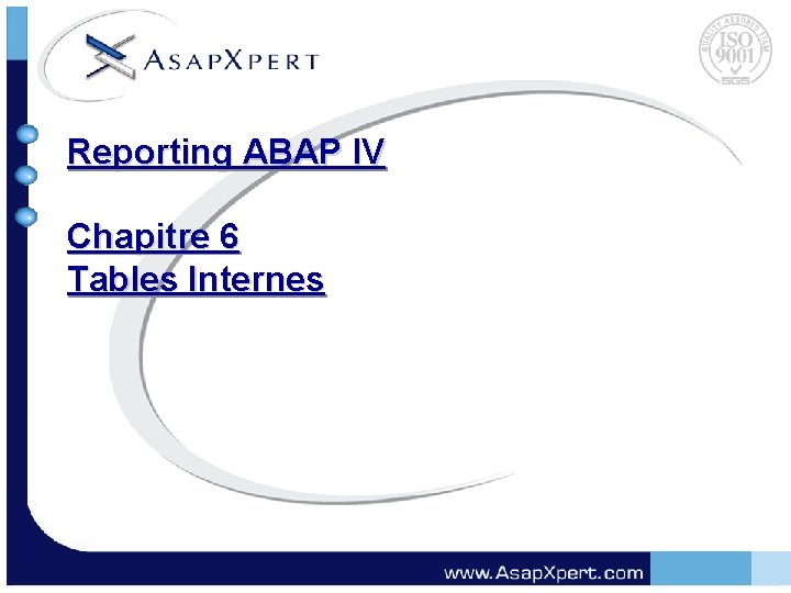 Reporting ABAP IV Chapitre 6 Tables Internes 