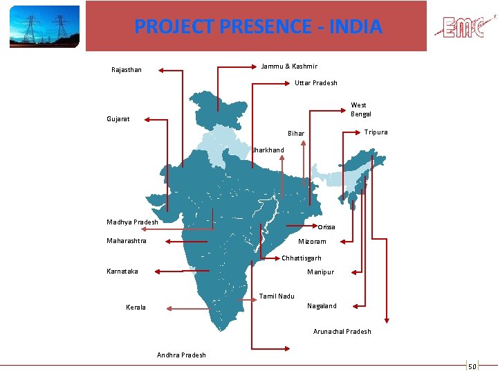 PROJECT PRESENCE - INDIA Jammu & Kashmir Rajasthan Uttar Pradesh West Bengal Gujarat Tripura