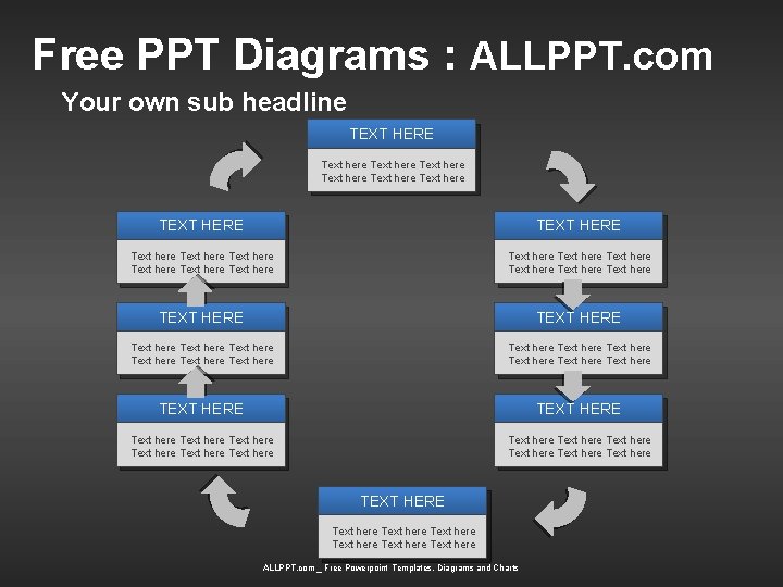 Free PPT Diagrams : ALLPPT. com Your own sub headline TEXT HERE Text here