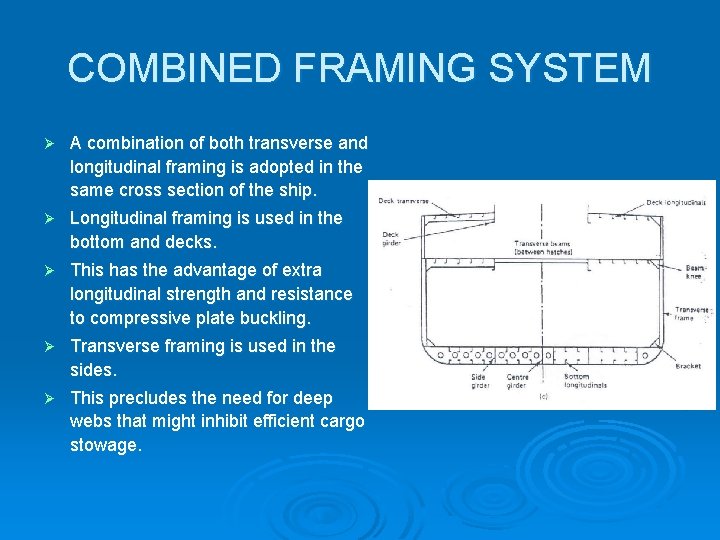 COMBINED FRAMING SYSTEM Ø A combination of both transverse and longitudinal framing is adopted
