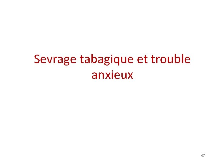 Sevrage tabagique et trouble anxieux 67 