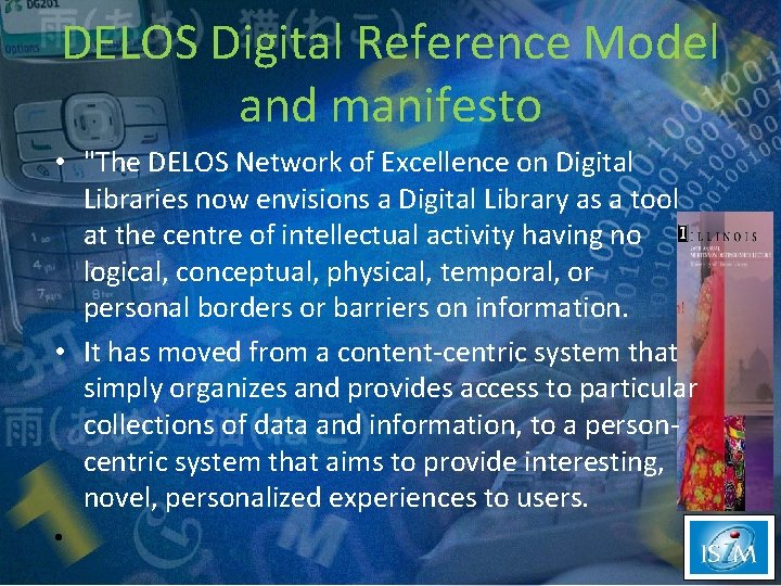 DELOS Digital Reference Model and manifesto • "The DELOS Network of Excellence on Digital