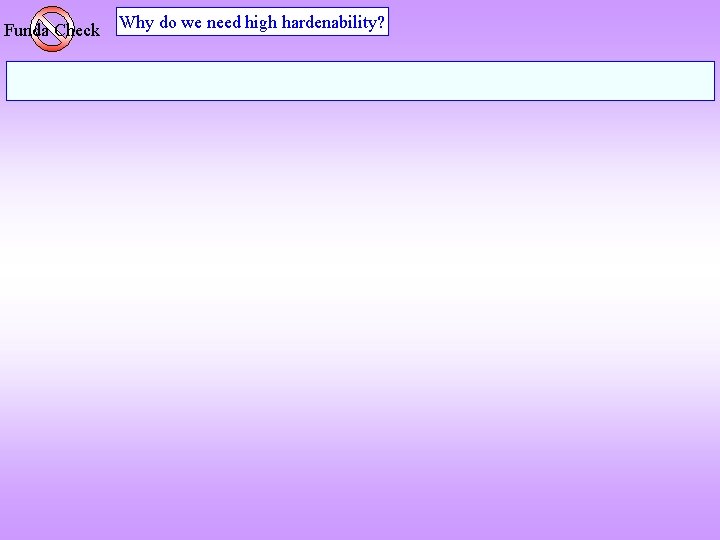 Funda Check Why do we need high hardenability? 