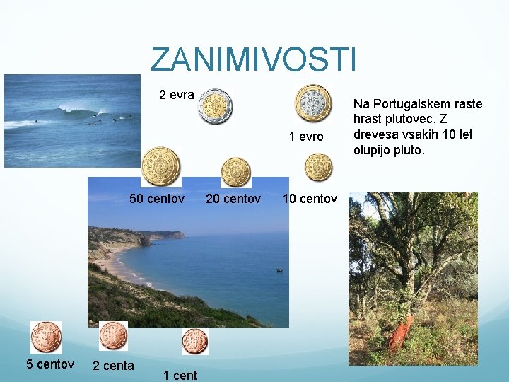 ZANIMIVOSTI 2 evra 1 evro 50 centov 5 centov 2 centa 1 cent 20