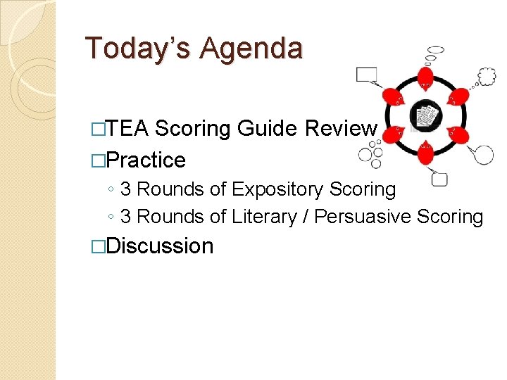 Today’s Agenda �TEA Scoring Guide Review �Practice ◦ 3 Rounds of Expository Scoring ◦