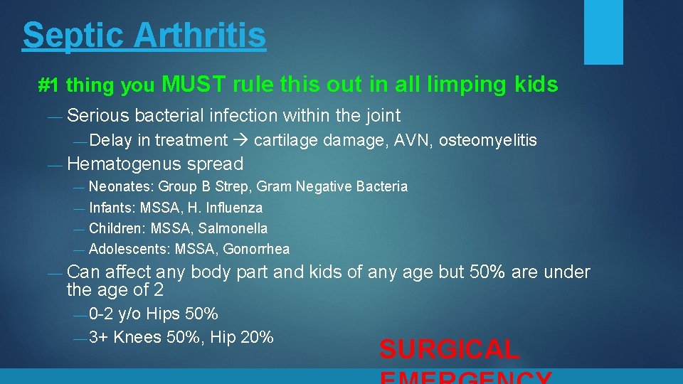 Septic Arthritis #1 thing you MUST rule this out in all limping kids —