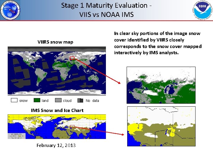 Stage 1 Maturity Evaluation - VIIS vs NOAA IMS In clear sky portions of