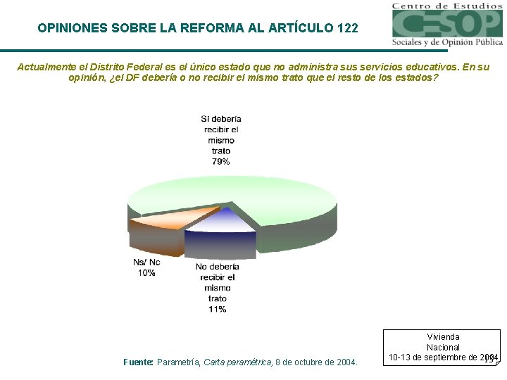 OPINIONES SOBRE LA REFORMA AL ARTÍCULO 122 Actualmente el Distrito Federal es el único