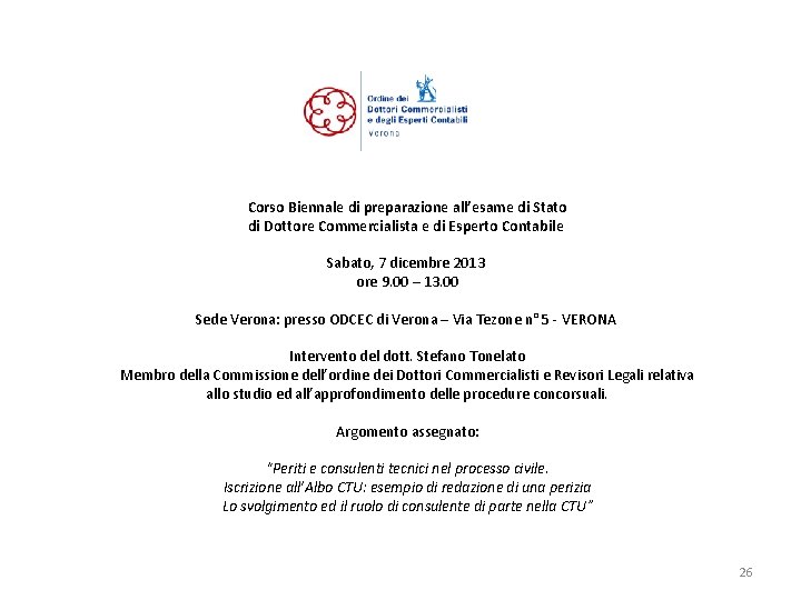 Corso Biennale di preparazione all’esame di Stato di Dottore Commercialista e di Esperto Contabile