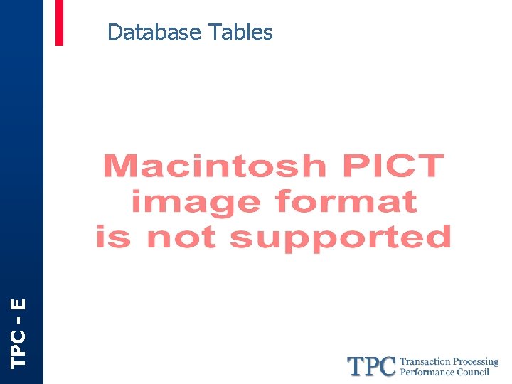 TPC - E Database Tables 