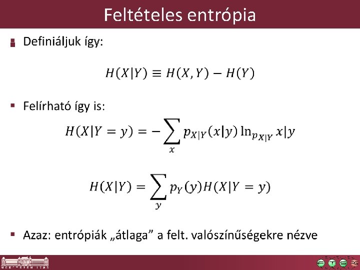 Feltételes entrópia § 