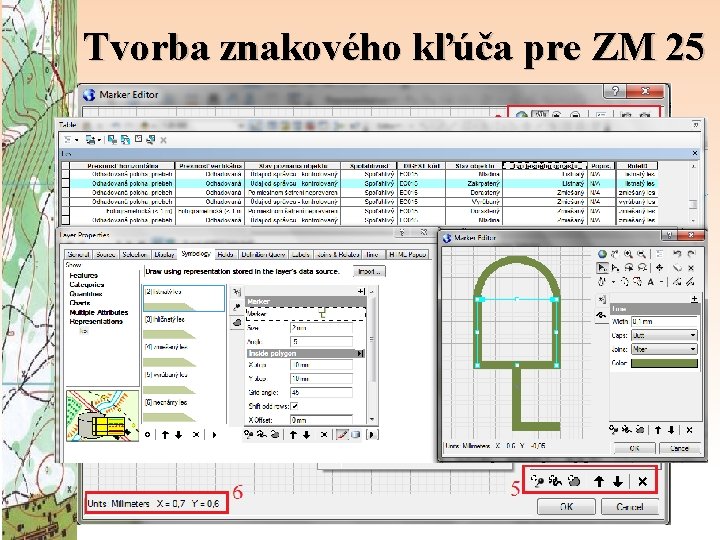 Tvorba znakového kľúča pre ZM 25 Prvky: Ø bodové – božie muky, kríž Ø