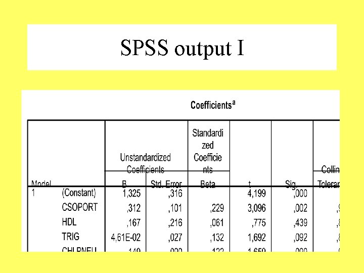 SPSS output I 