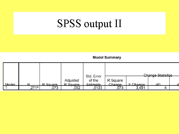 SPSS output II 