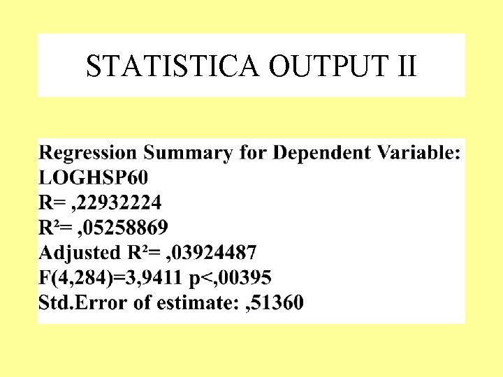 STATISTICA OUTPUT II 