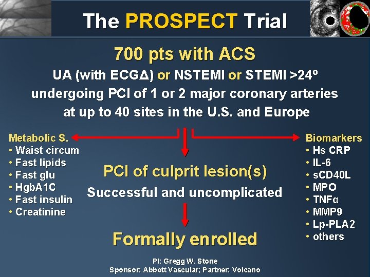 The PROSPECT Trial 700 pts with ACS UA (with ECGΔ) or NSTEMI or STEMI