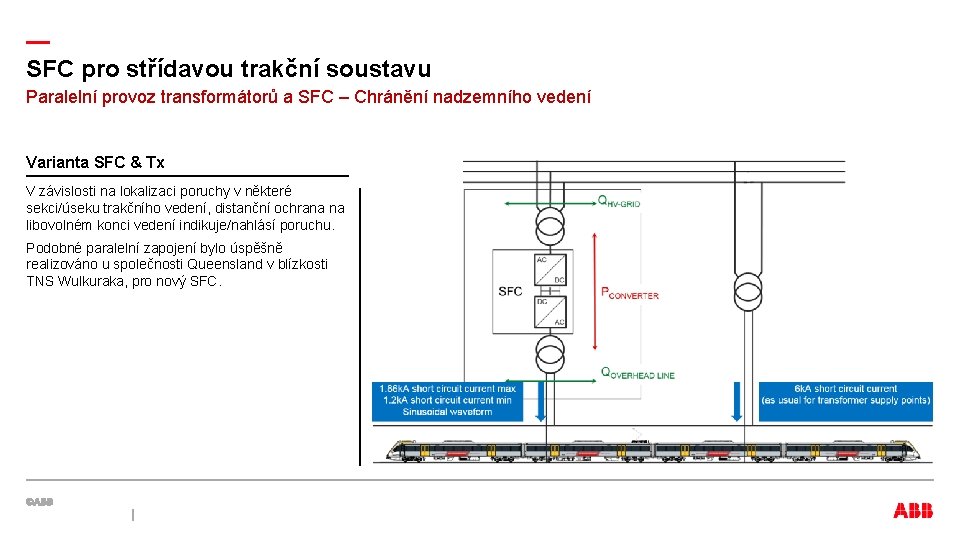 — SFC pro střídavou trakční soustavu Paralelní provoz transformátorů a SFC – Chránění nadzemního