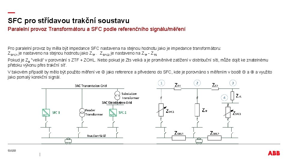 — SFC pro střídavou trakční soustavu Paralelní provoz Transformátoru a SFC podle referenčního signálu/měření