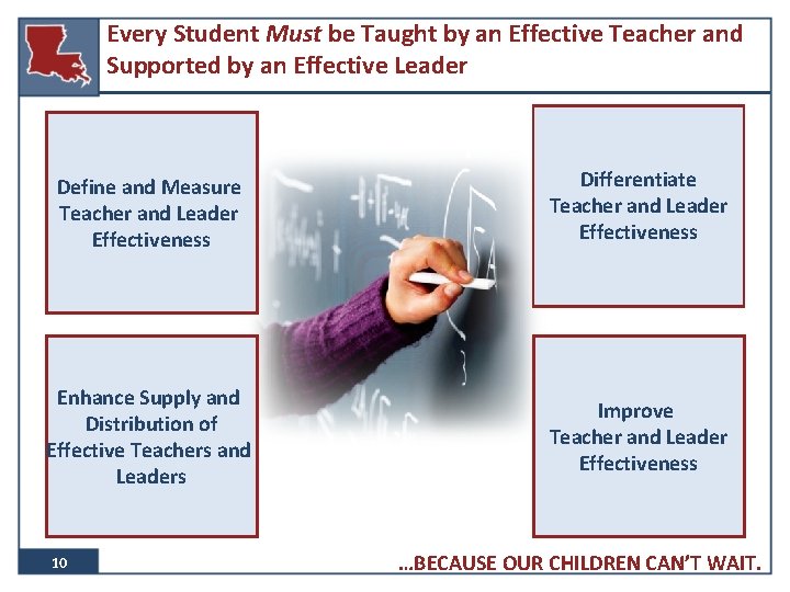 Every Student Must be Taught by an Effective Teacher and Supported by an Effective