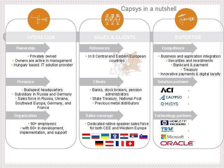 Capsys in a nutshell OPERATION Ownership • Privately owned • Owners are active in Capsys in a nutshell OPERATION Ownership • Privately owned • Owners are active in