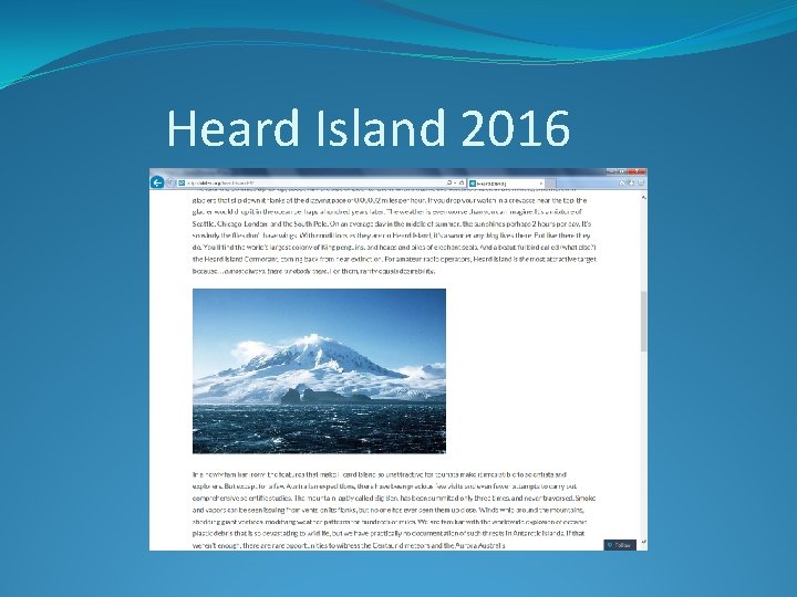 Heard Island 2016 