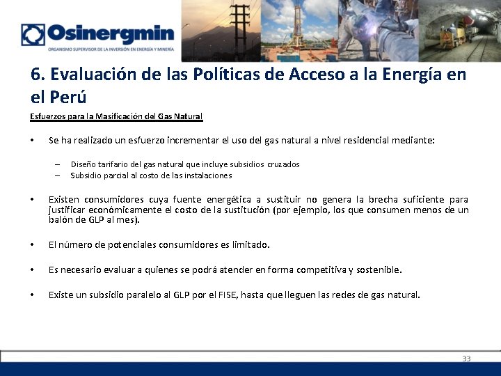 6. Evaluación de las Políticas de Acceso a la Energía en el Perú Esfuerzos