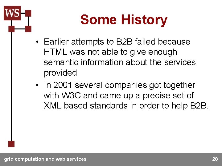 Some History • Earlier attempts to B 2 B failed because HTML was not