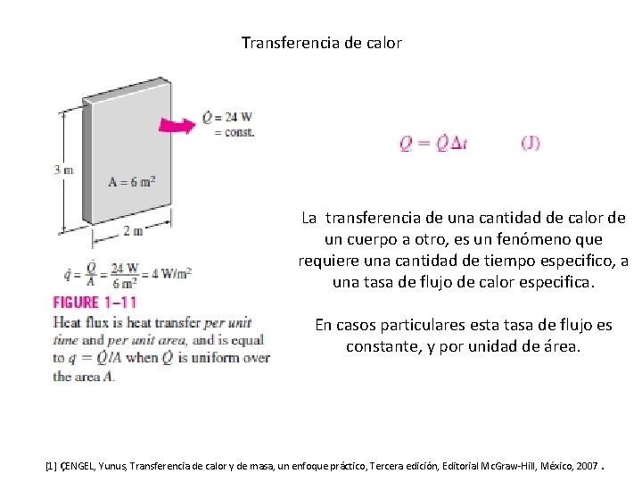 Transferencia de calor La transferencia de una cantidad de calor de un cuerpo a