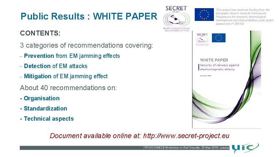 Public Results : WHITE PAPER This project has received funding from the European Union’s