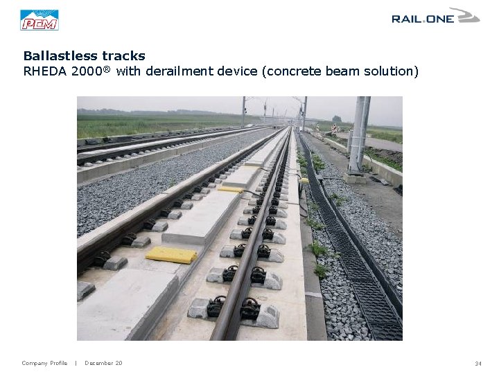 Ballastless tracks RHEDA 2000® with derailment device (concrete beam solution) Company Profile | December