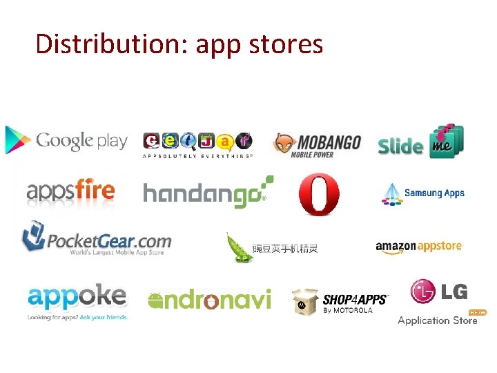 Distribution: app stores 