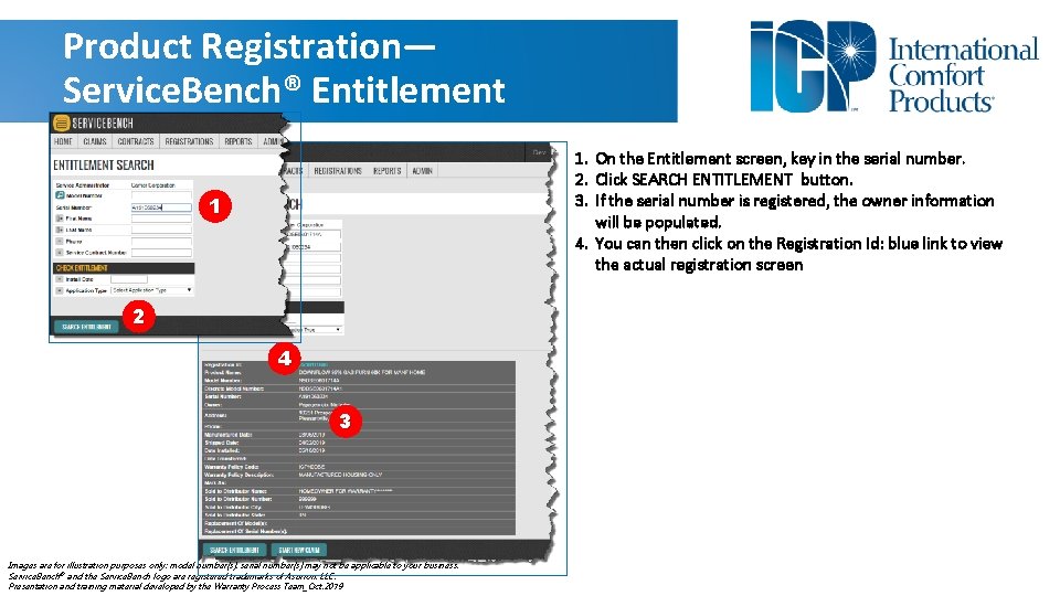 Product Registration— Service. Bench® Entitlement 1. On the Entitlement screen, key in the serial