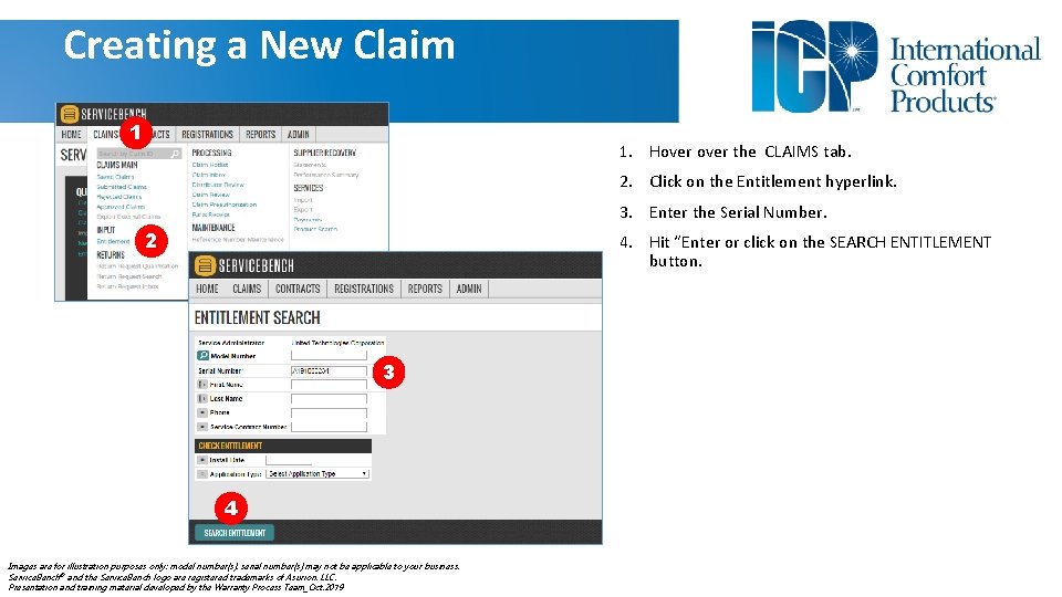 Creating a New Claim 1 1. Hover the CLAIMS tab. 2. Click on the