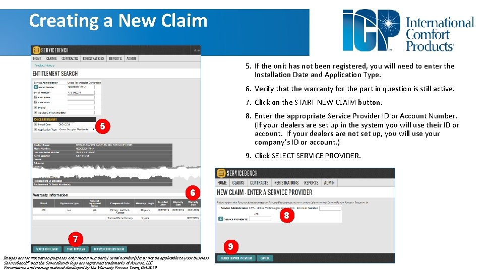 Creating a New Claim 5. If the unit has not been registered, you will