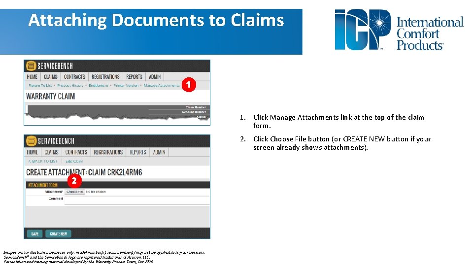 Attaching Documents to Claims 1 1. Click Manage Attachments link at the top of