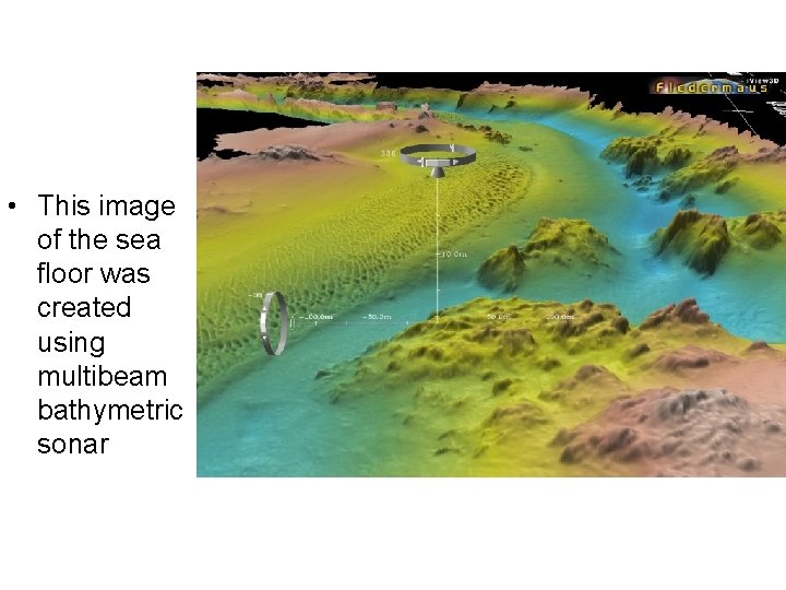  • This image of the sea floor was created using multibeam bathymetric sonar