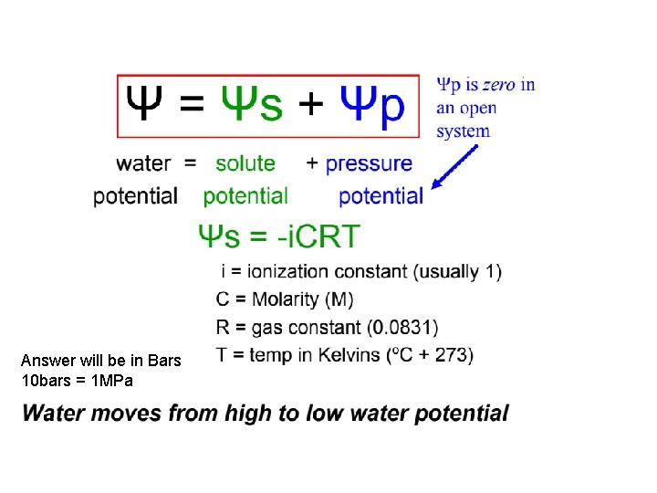 Answer will be in Bars 10 bars = 1 MPa Answer will be in Bars 10 bars = 1 MPa