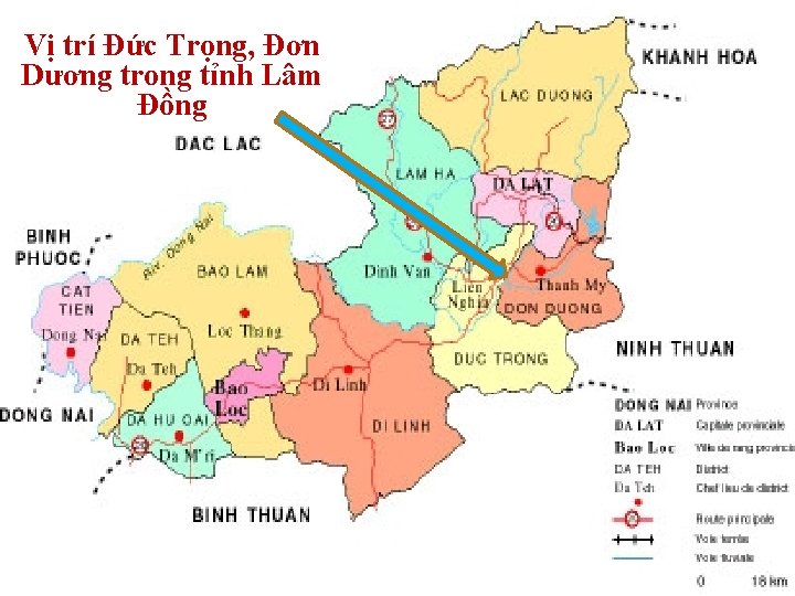 Vị trí Đức Trọng, Đơn Dương trong tỉnh Lâm Đồng 