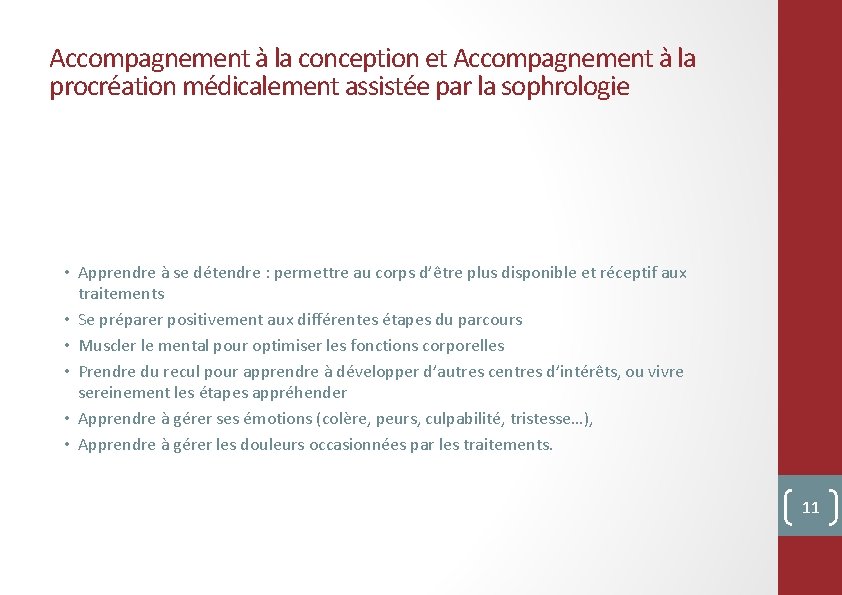 Accompagnement à la conception et Accompagnement à la procréation médicalement assistée par la sophrologie