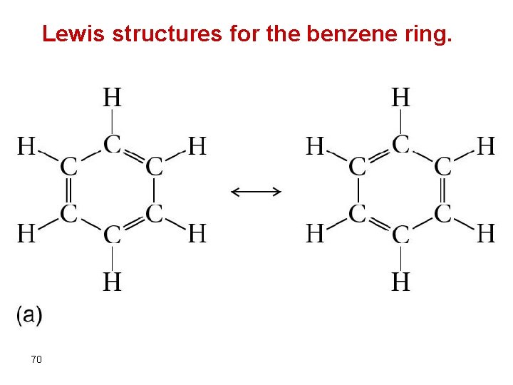 Lewis structures for the benzene ring. 70 