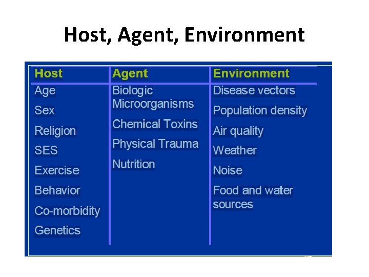 Host, Agent, Environment 