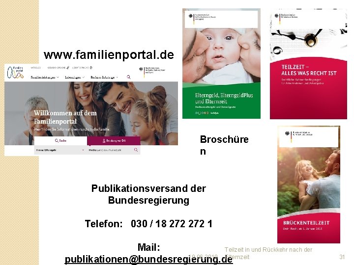 www. familienportal. de Broschüre n Publikationsversand der Bundesregierung Telefon: 030 / 18 272 1