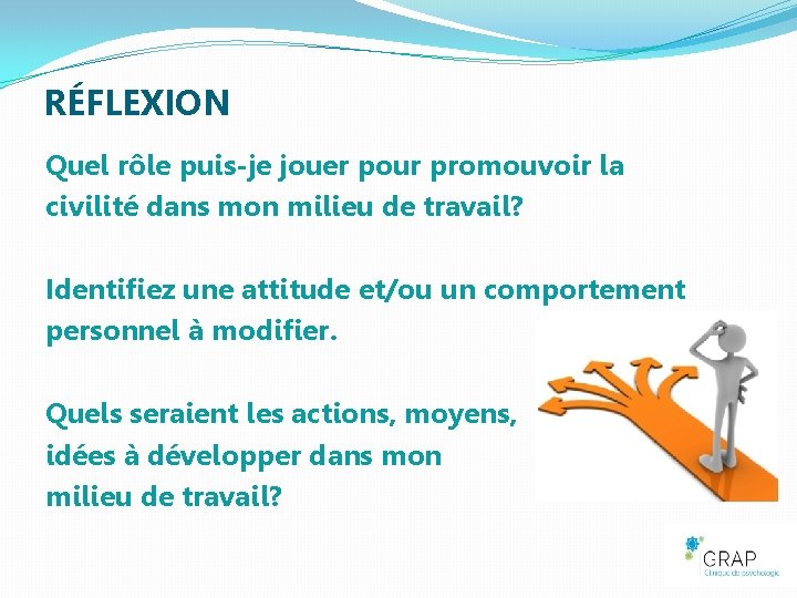 RÉFLEXION Quel rôle puis-je jouer pour promouvoir la civilité dans mon milieu de travail?