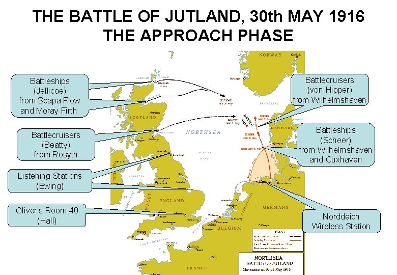 THE BATTLE OF JUTLAND, 30 th MAY 1916 THE APPROACH PHASE Battleships (Jellicoe) from