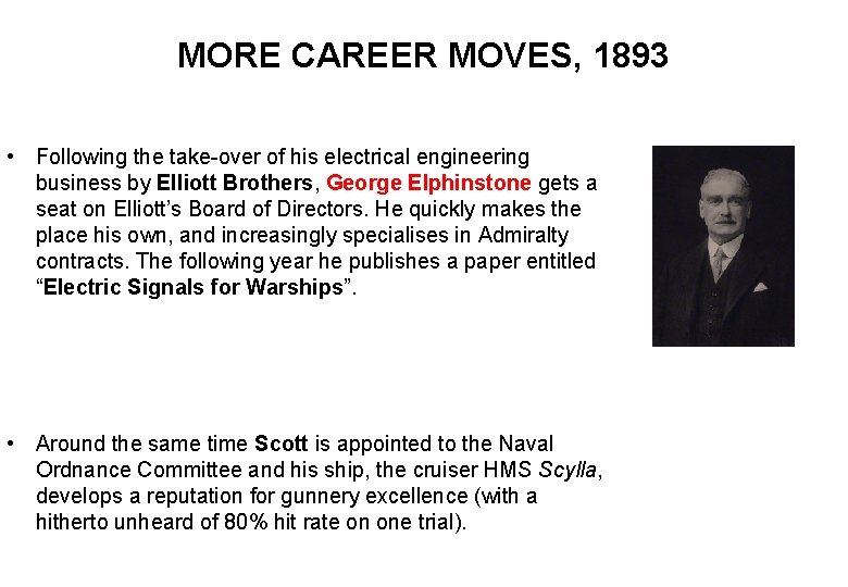MORE CAREER MOVES, 1893 • Following the take-over of his electrical engineering business by